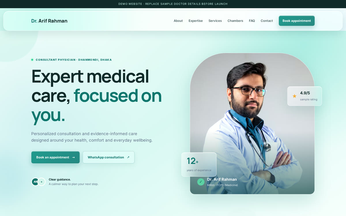 Doctor Portfolio website preview