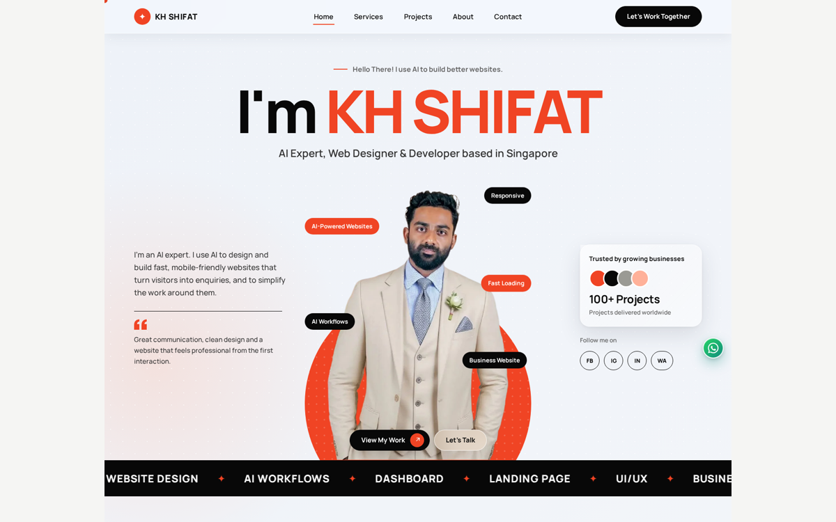 Personal Business Portfolio website preview